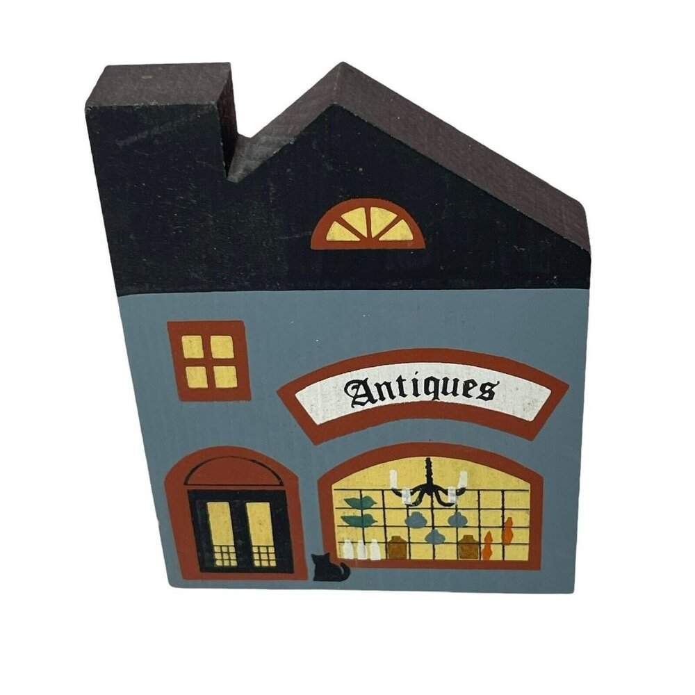 The Cats Meow 1983 Antiques Shop Village Building Signed Faline